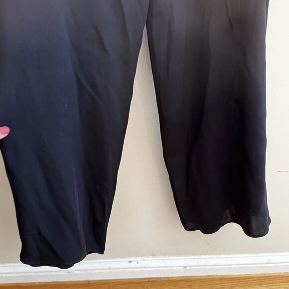 Theory Silk Classic GGT Jumpsuit Off the Shoulder Georgette Black M Boho Chic - Picture 16 of 16